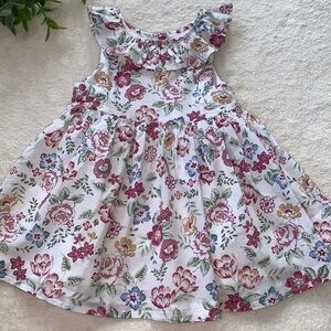 NWT Janie and Jack Pink & White Baby Floral Dress 18-24M